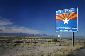 Image of the welcome sign for the state of Arizona