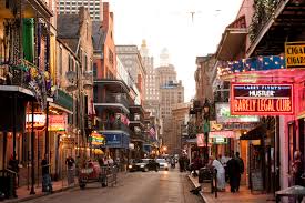 Image of a New Orleans Street taken early in the morning before the crowd begins.