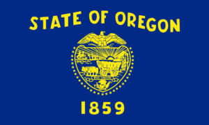 Image of the state of oregon flag and seal from 1859