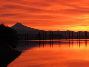 A picture of sunset in Vancouver, Washington