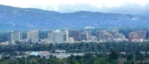 view of downtown San Jose skyline in the middle of the day.